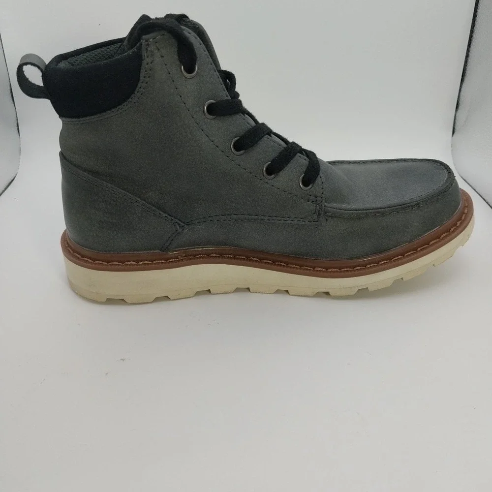 Deer Stags Julian JR Sturdy Boots Slate Gray Memory Foam Boy's Size 4M Lace Up